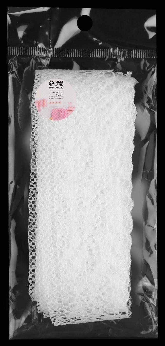 Кружево капроновое, 35 мм × 10 ± 1 м, цвет белый