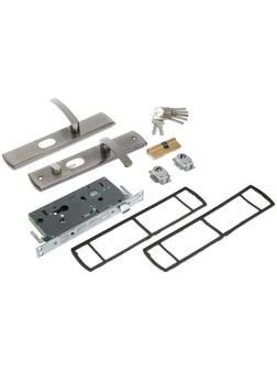 Комплект замка для китайской двери R1L, с ц/м, с ручками, левый