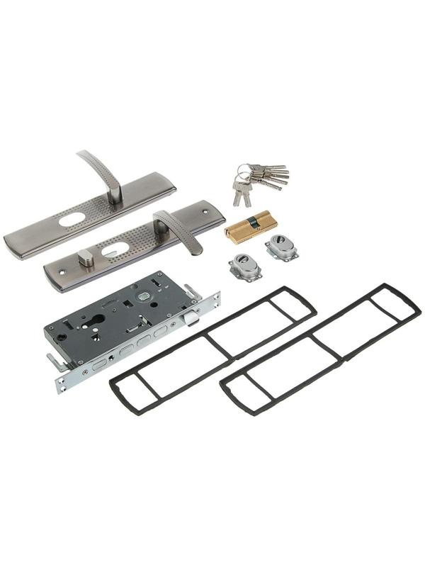 Комплект замка для китайской двери R1L, с ц/м, с ручками, левый