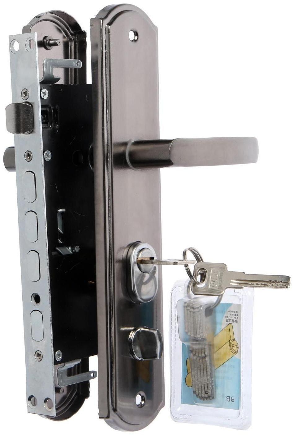Комплект замка для китайской двери R2L, с ц/м, с ручками, левый