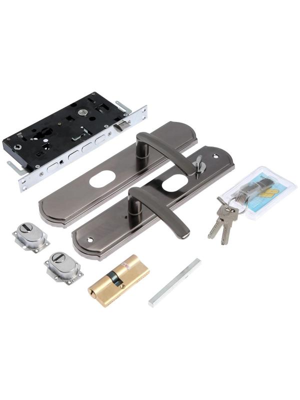 Комплект замка для китайской двери R2R, с ц/м, с ручками, правый