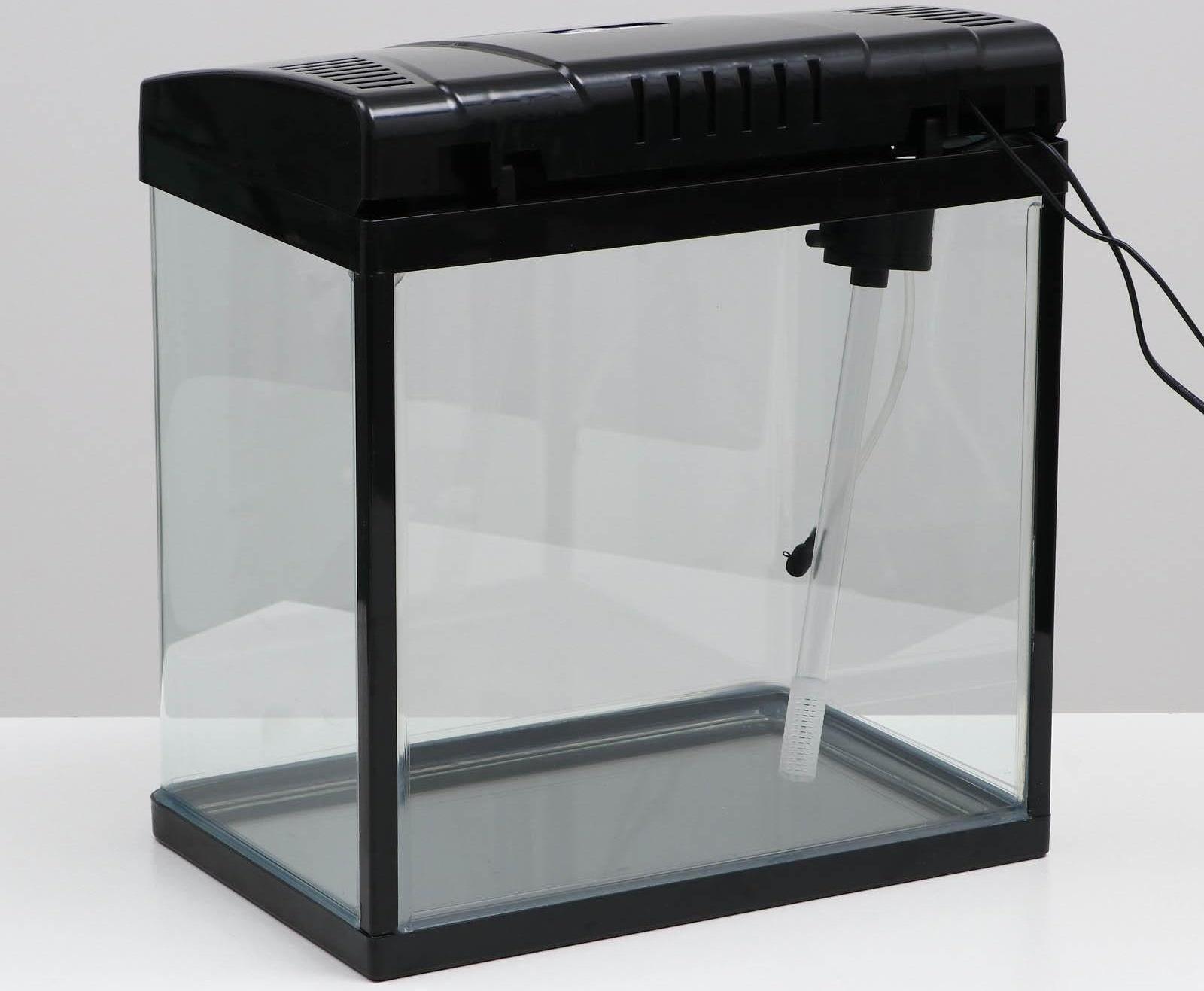 Аквариум SeaStar LS-380F в комплекте:  LED-лампа, фильт, 30 л, черный