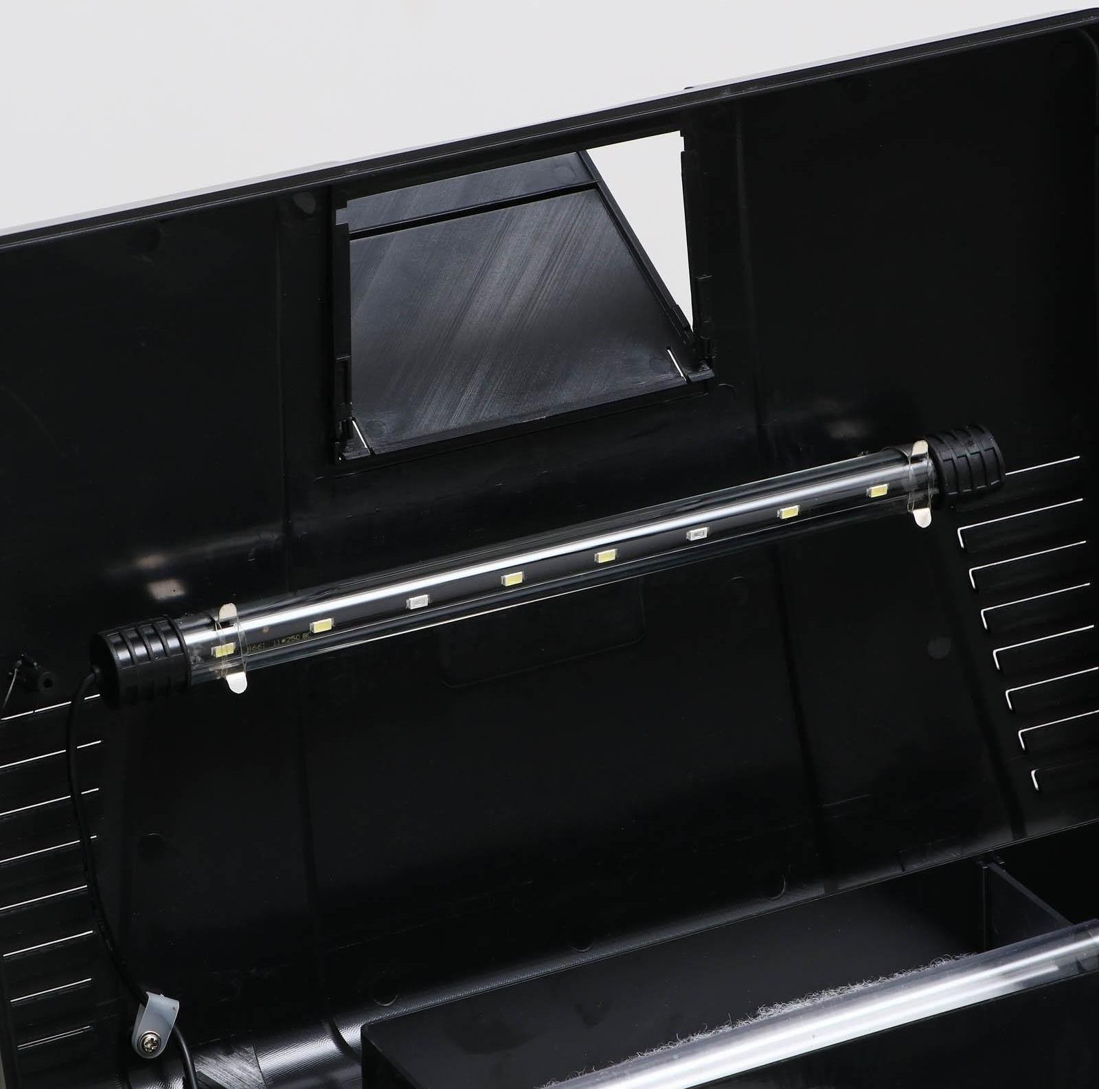 Аквариум SeaStar LS-380F в комплекте:  LED-лампа, фильт, 30 л, черный