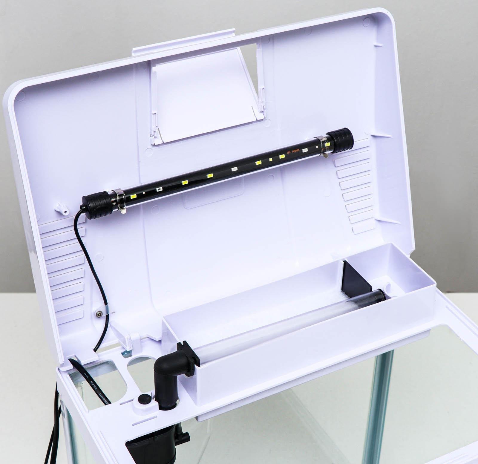 Аквариум SeaStar LS-380F в комплекте:  LED-лампа, фильт, 30 л, белый