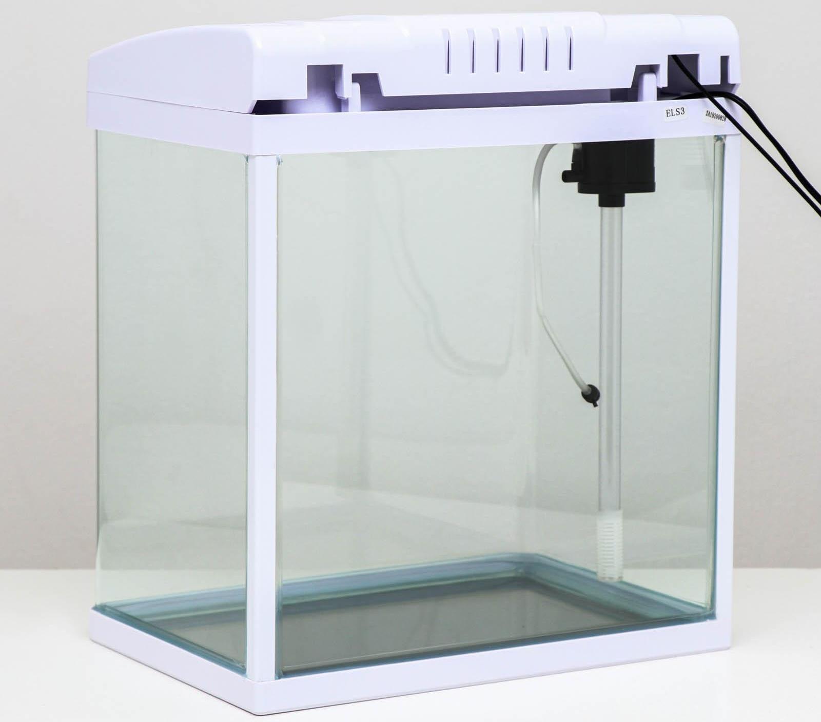 Аквариум SeaStar LS-380F в комплекте:  LED-лампа, фильт, 30 л, белый