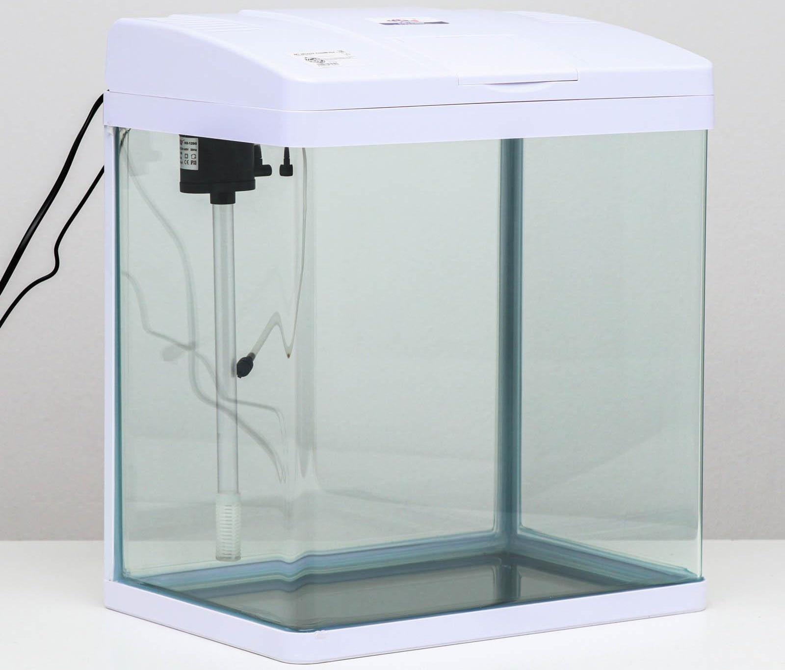 Аквариум SeaStar LS-380F в комплекте:  LED-лампа, фильт, 30 л, белый