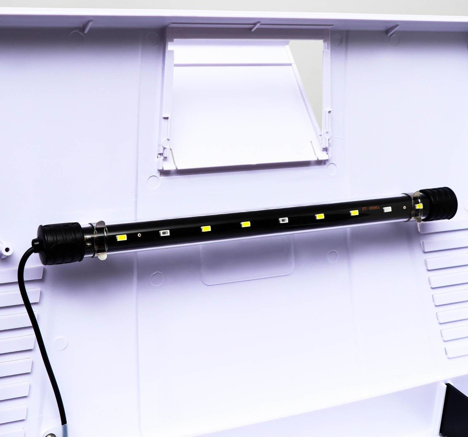 Аквариум SeaStar LS-380F в комплекте:  LED-лампа, фильт, 30 л, белый