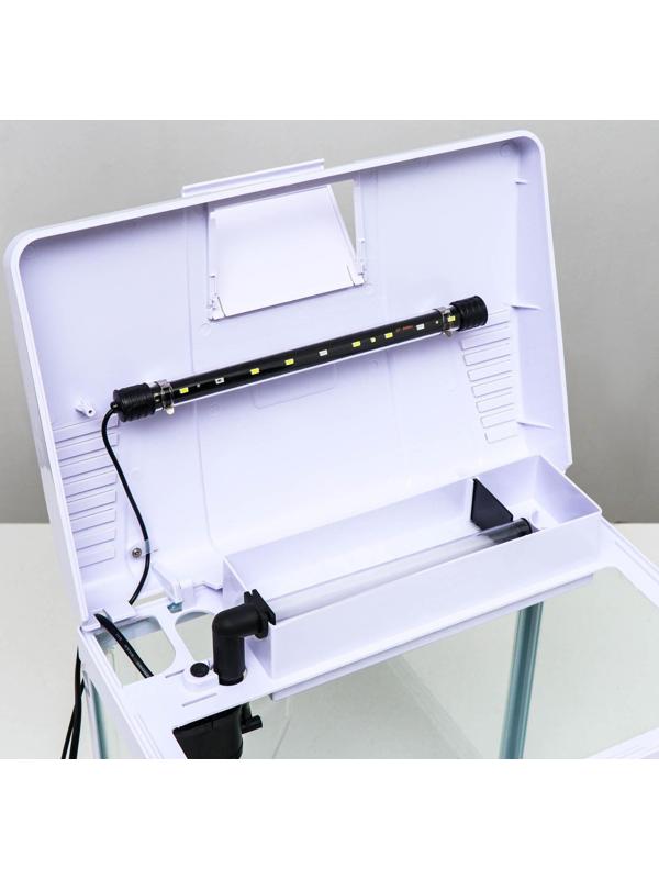 Аквариум SeaStar LS-380F в комплекте:  LED-лампа, фильт, 30 л, белый