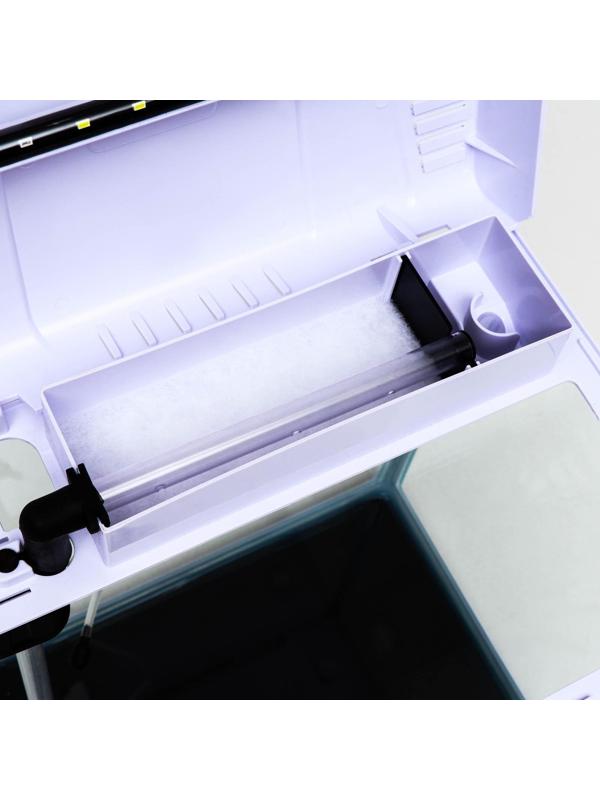 Аквариум SeaStar LS-380F в комплекте:  LED-лампа, фильт, 30 л, белый