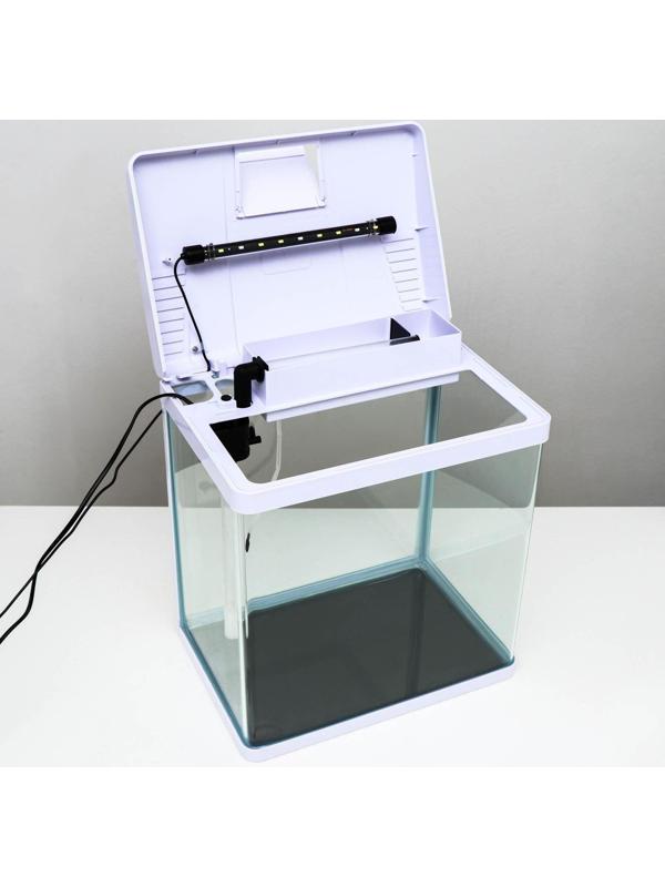 Аквариум SeaStar LS-380F в комплекте:  LED-лампа, фильт, 30 л, белый