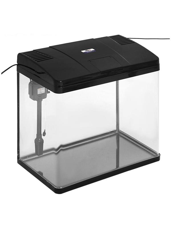 Аквариум SeaStar LS-500F в комплекте: LED-лампа двухцветная, фильтр, 56 л, черный