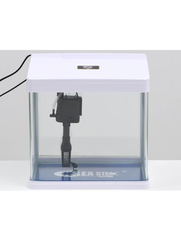Аквариум SeaStar HX-318F в комплекте: LED-лампа 7 режимов, фильтр, 18 л, белый