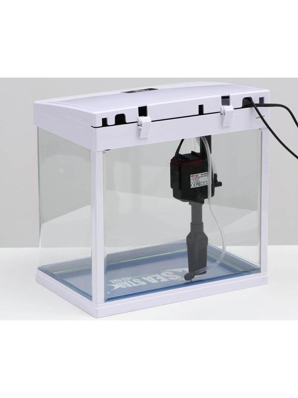 Аквариум SeaStar HX-318F в комплекте: LED-лампа 7 режимов, фильтр, 18 л, белый