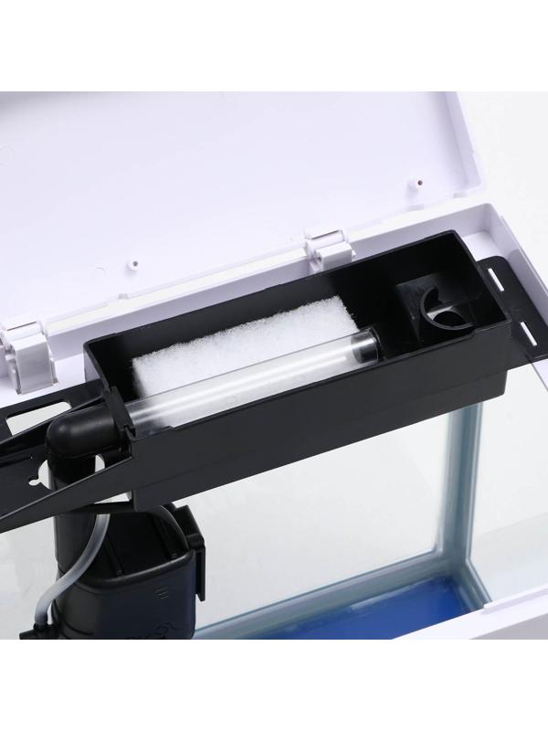 Аквариум SeaStar HX-318F в комплекте: LED-лампа 7 режимов, фильтр, 18 л, белый