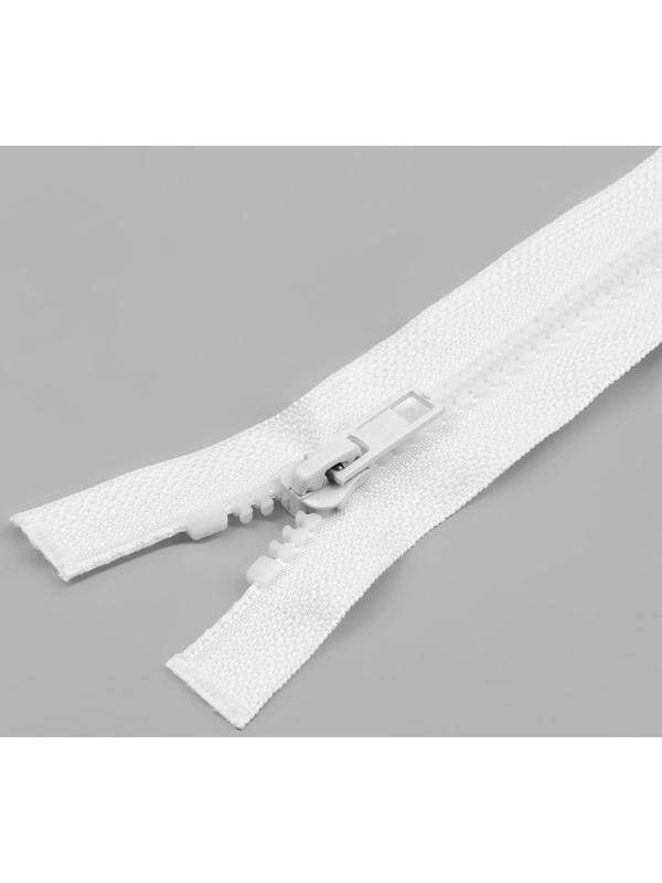 Молния разъёмная «Трактор», №5, замок автомат, 60 см, цвет белый