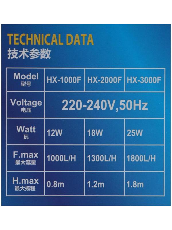 Фильтр внутренний Sea Star HX-1000F, 1000 л/ч, 12 Вт