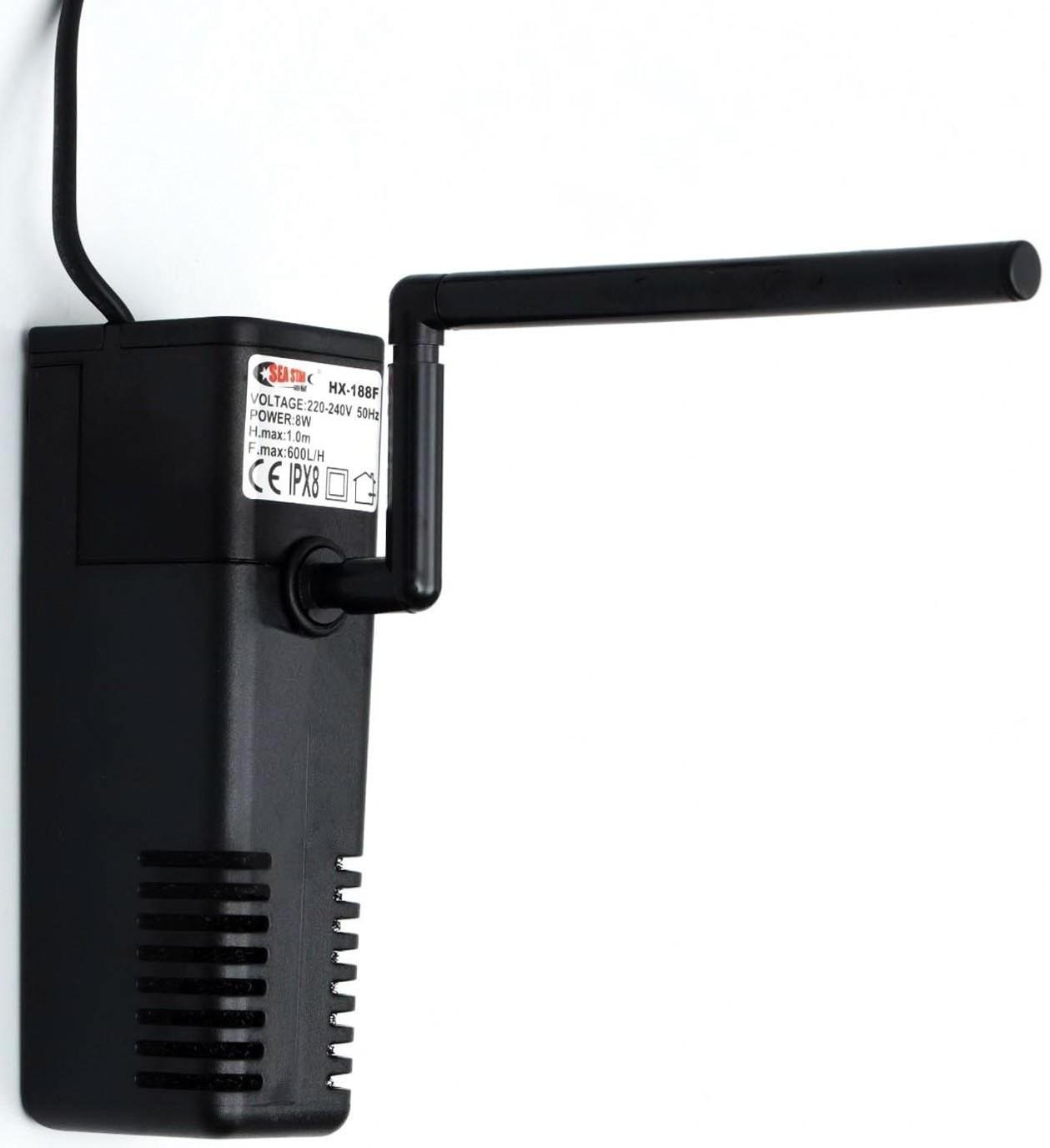 Фильтр внутренний Sea Star HX-188F, 600 л/ч, 8 Вт, с дождевальной флейтой