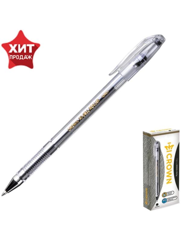 Ручка гелевая Crown HJR-500B, узел 0.5 мм, чернила чёрные