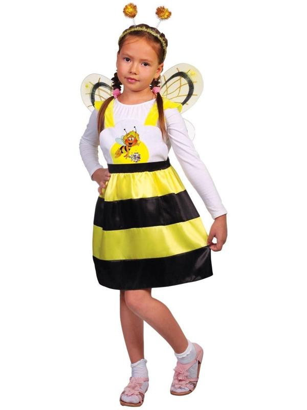 Карнавальный костюм «Пчёлка Жужа», сарафан, ободок, крылья, р. 32, рост 122-128 см