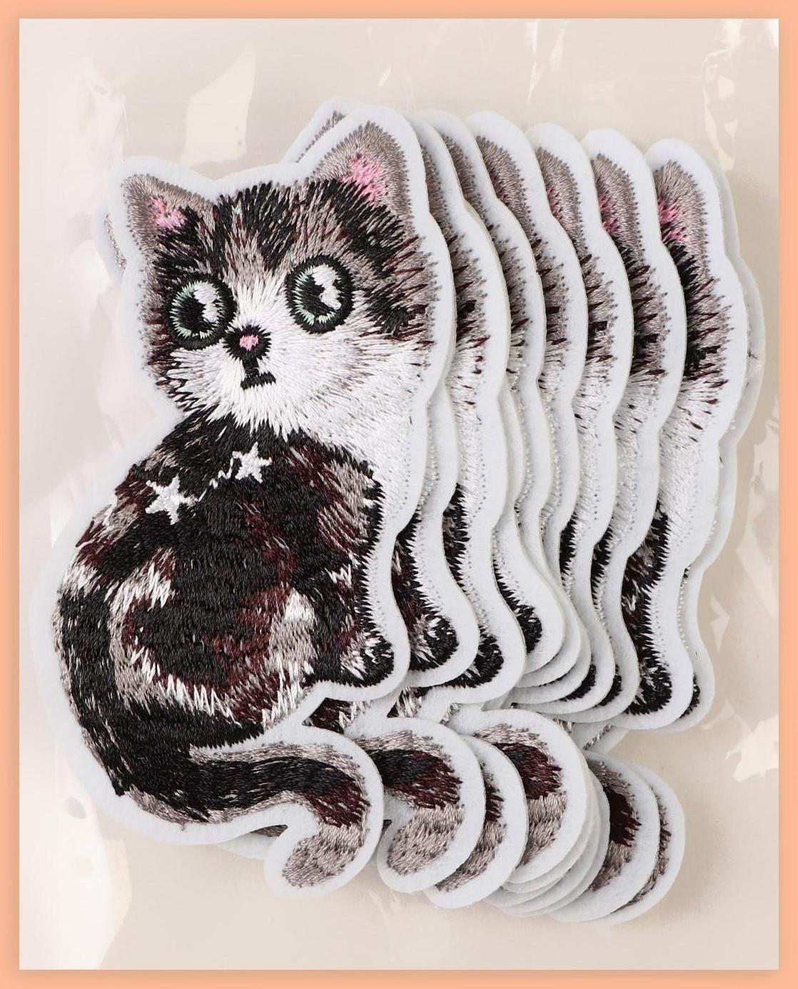 Термоаппликация «Кошка», 9,7 × 4,5 см, цвет серый