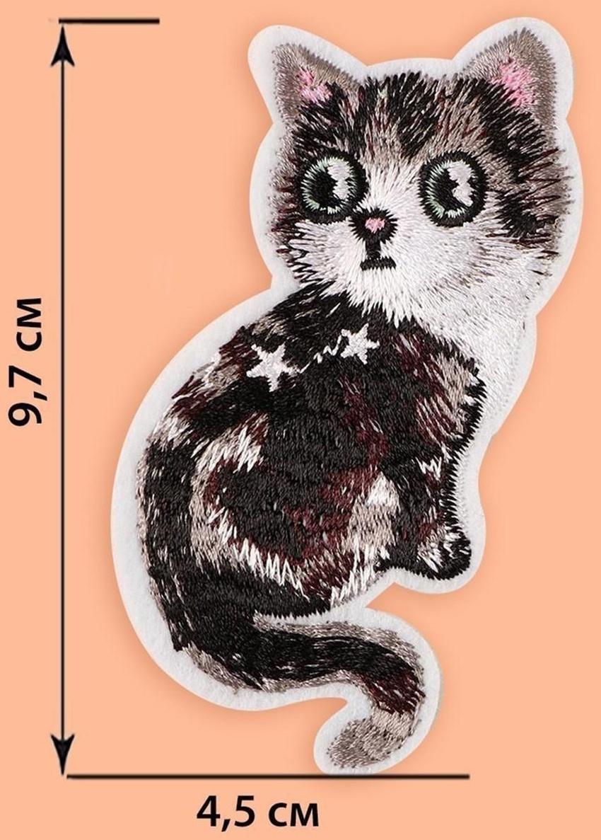 Термоаппликация «Кошка», 9,7 × 4,5 см, цвет серый