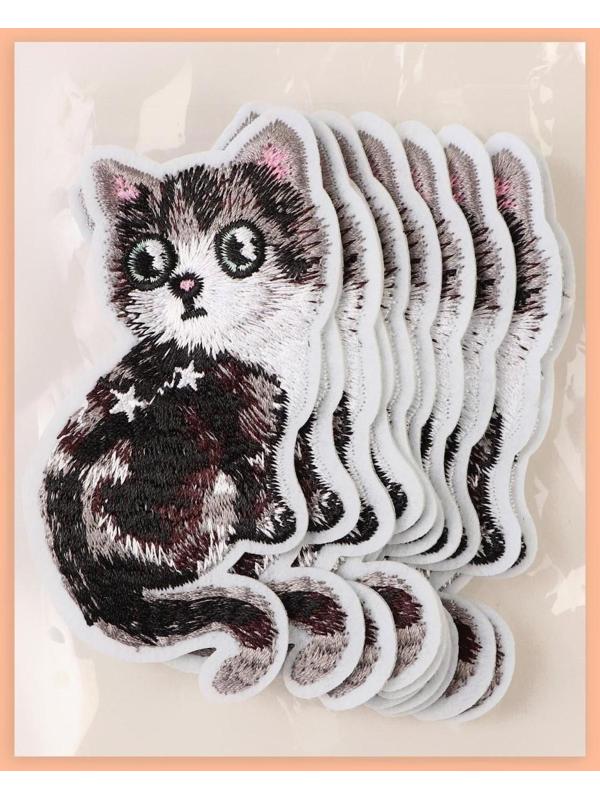 Термоаппликация «Кошка», 9,7 × 4,5 см, цвет серый