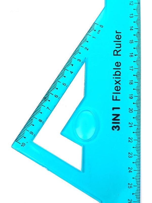 Линейка гибкая, силиконовая, 30 см, многофункциональная, МИКС