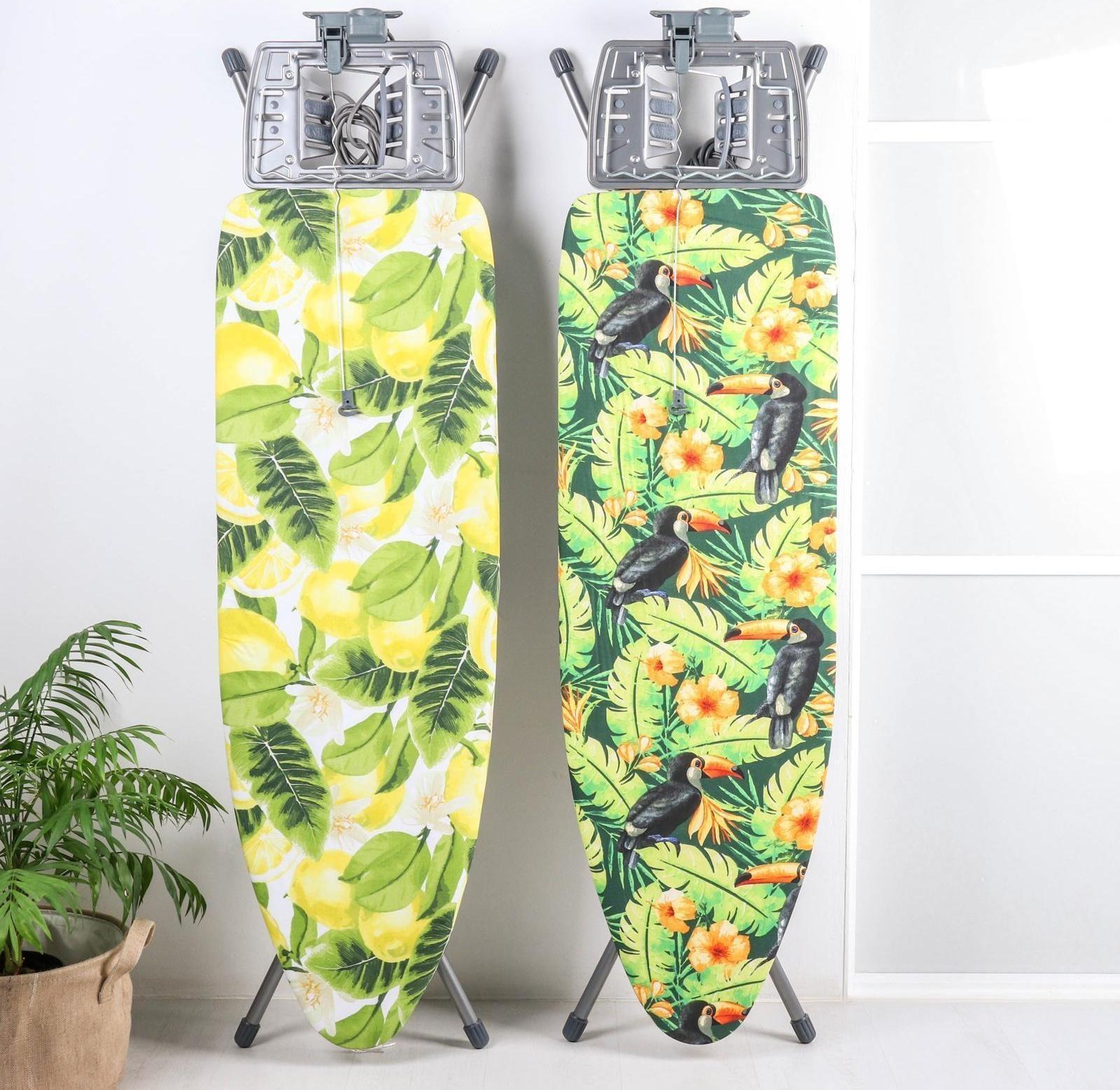 Доска гладильная Nika «Эльза де люкс», 122×40 см, металл, регулируемая высота до 93 см рисунок МИКС