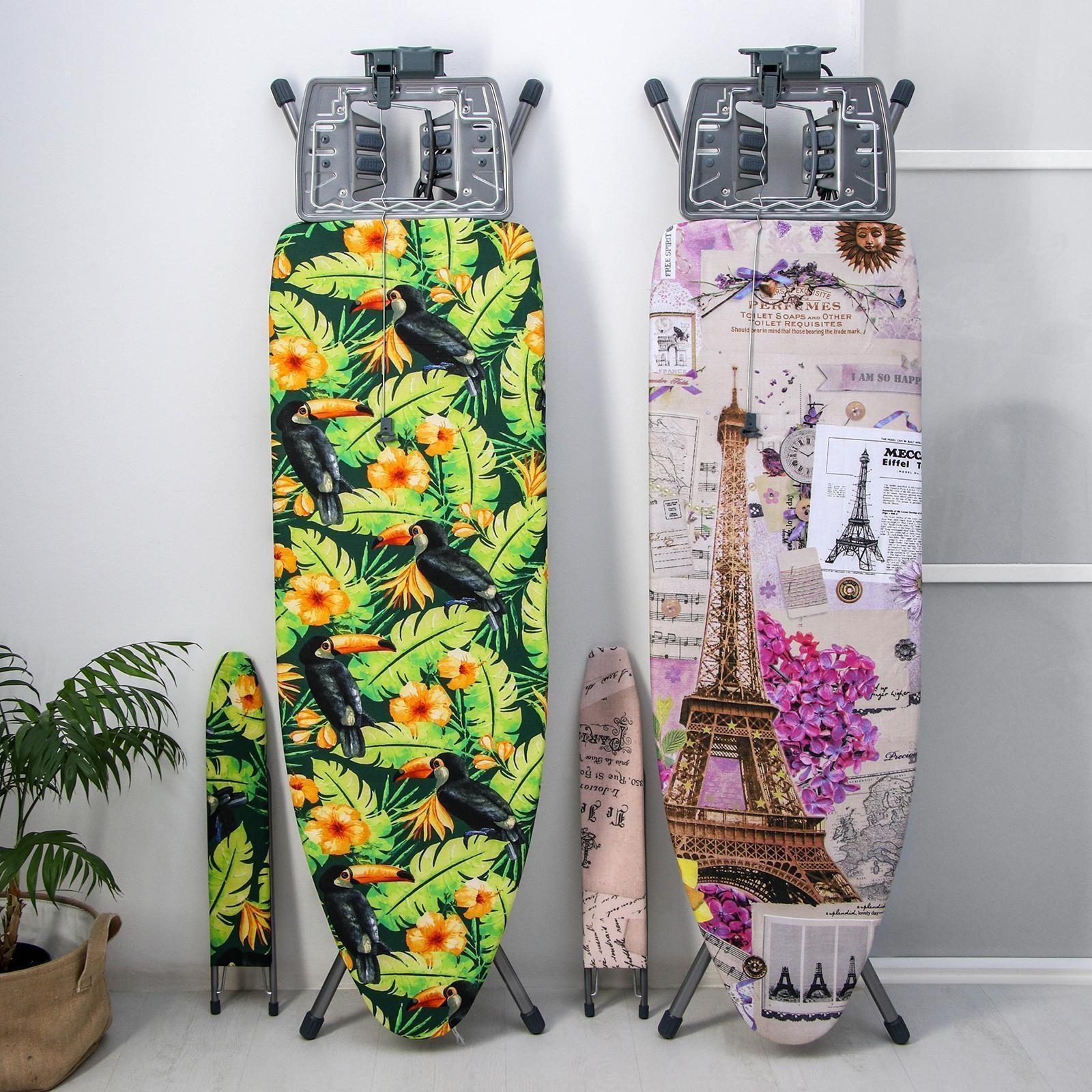 Доска гладильная Nika «Эльза де люкс», 122×40 см, металл, регулируемая высота до 93 см рисунок МИКС