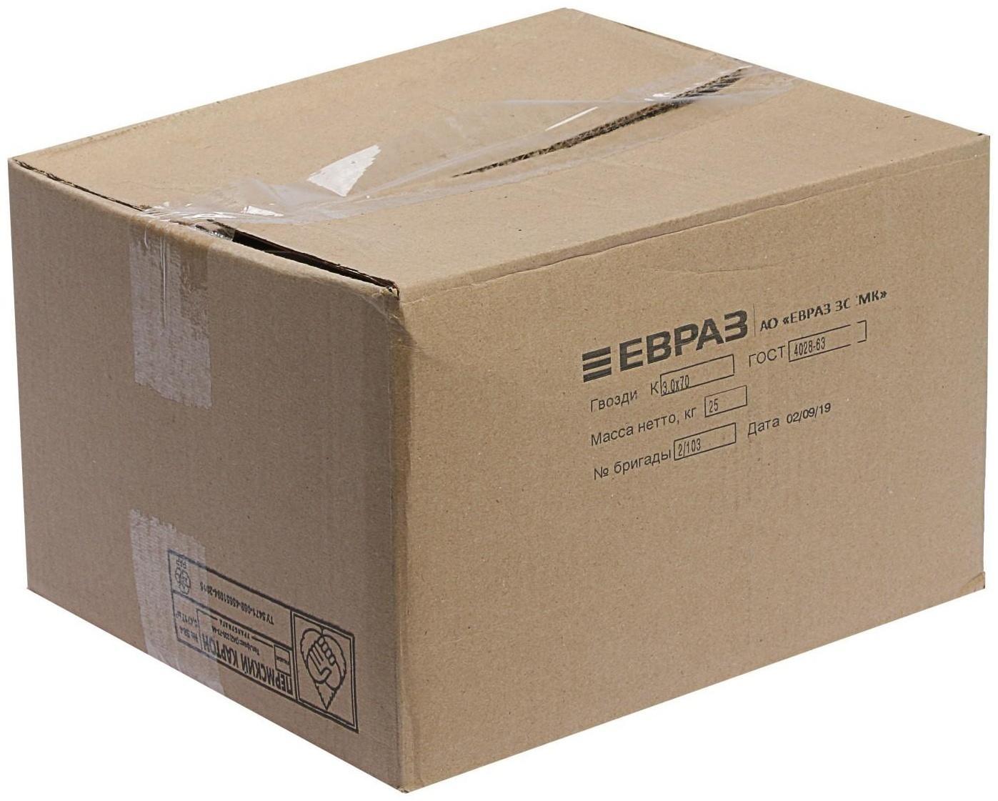 Гвозди строительные, 3х70 мм, без покрытия, 25 кг