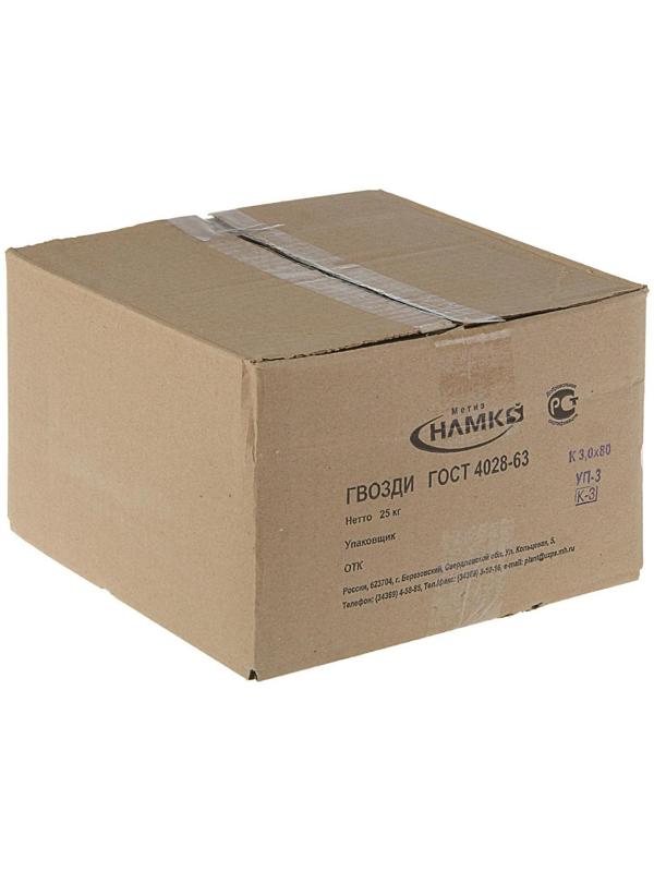 Гвозди строительные, 3х80 мм, без покрытия, 25 кг