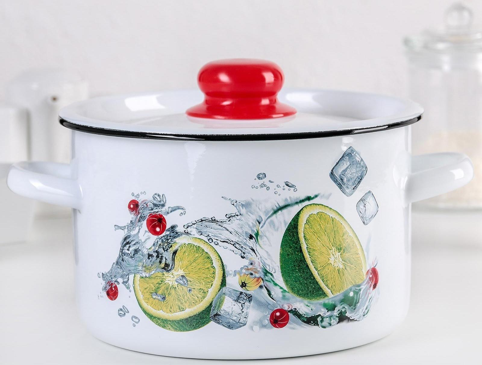 Кастрюля 2,9 л, индукция, цвет и деколь МИКС