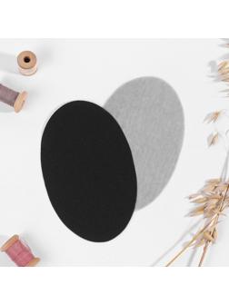 Заплатки для одежды, 15,5 × 9,5 см, термоклеевые, пара, цвет чёрный