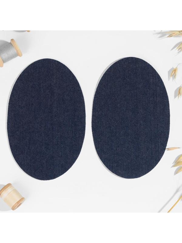 Заплатки для одежды, 15,5 × 9,5 см, термоклеевые, пара, цвет синий джинс