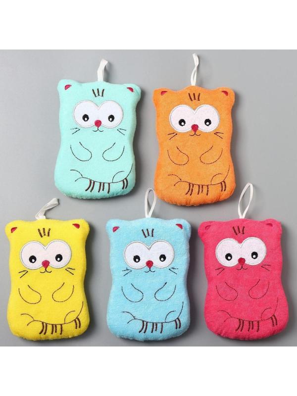 Мочалка для тела детская Доляна «Котики», цвет МИКС