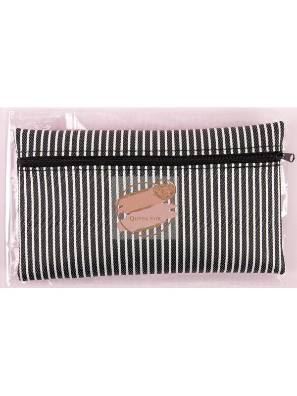 Набор кистей для макияжа «Полоски», 8 предметов, чехол на молнии, цвет белый/чёрный
