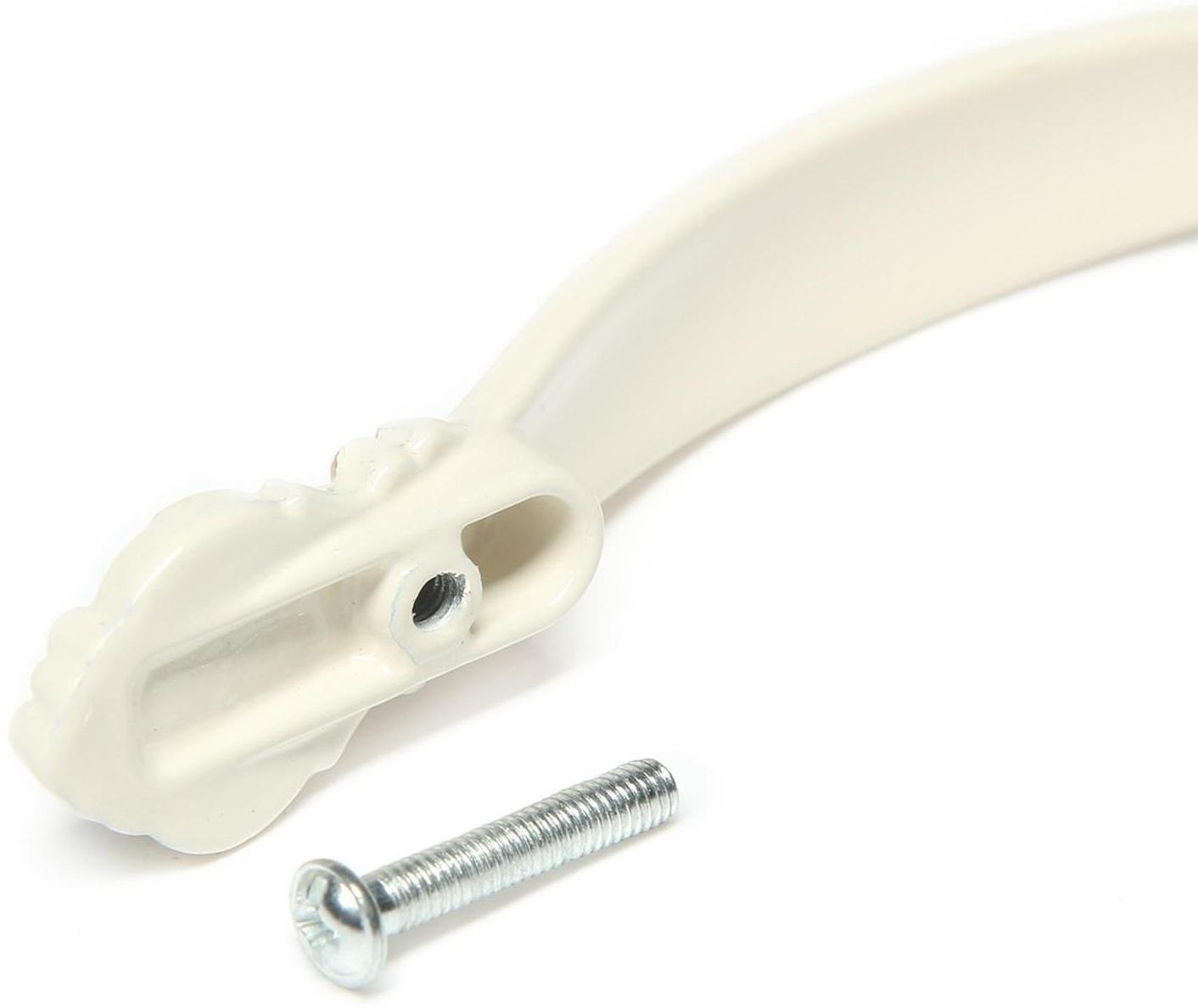 Ручка-скоба РС201, м/о 96 мм, белая, с золотой вставкой