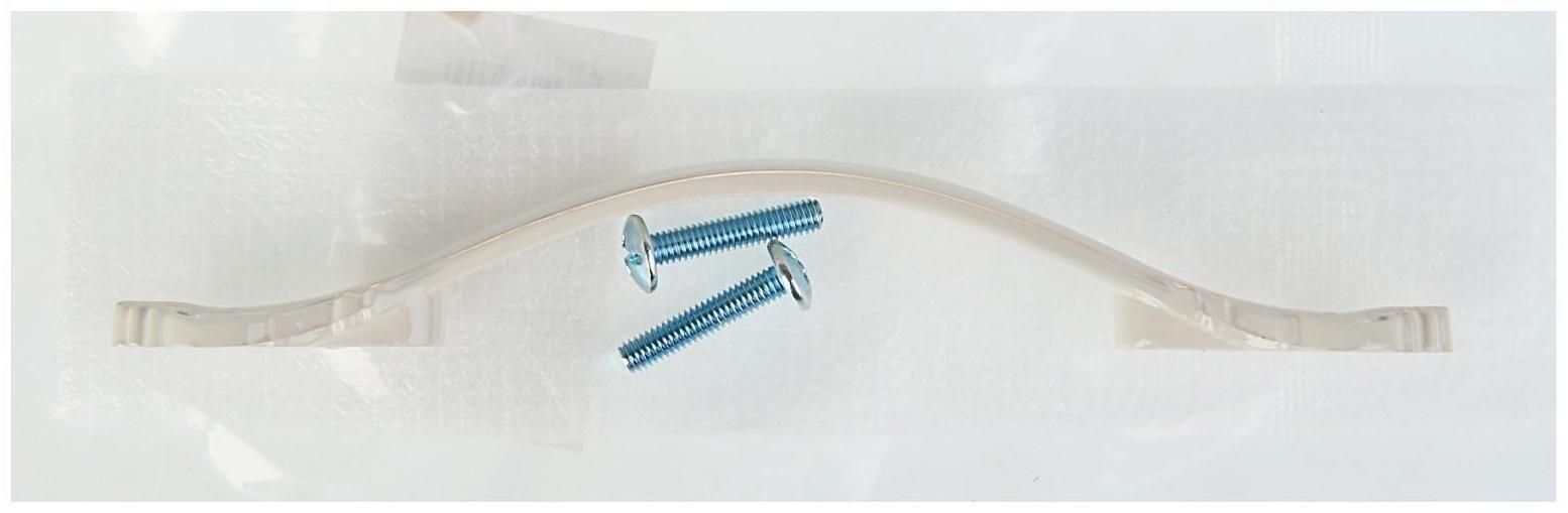 Ручка-скоба РС201, м/о 96 мм, белая, с золотой вставкой