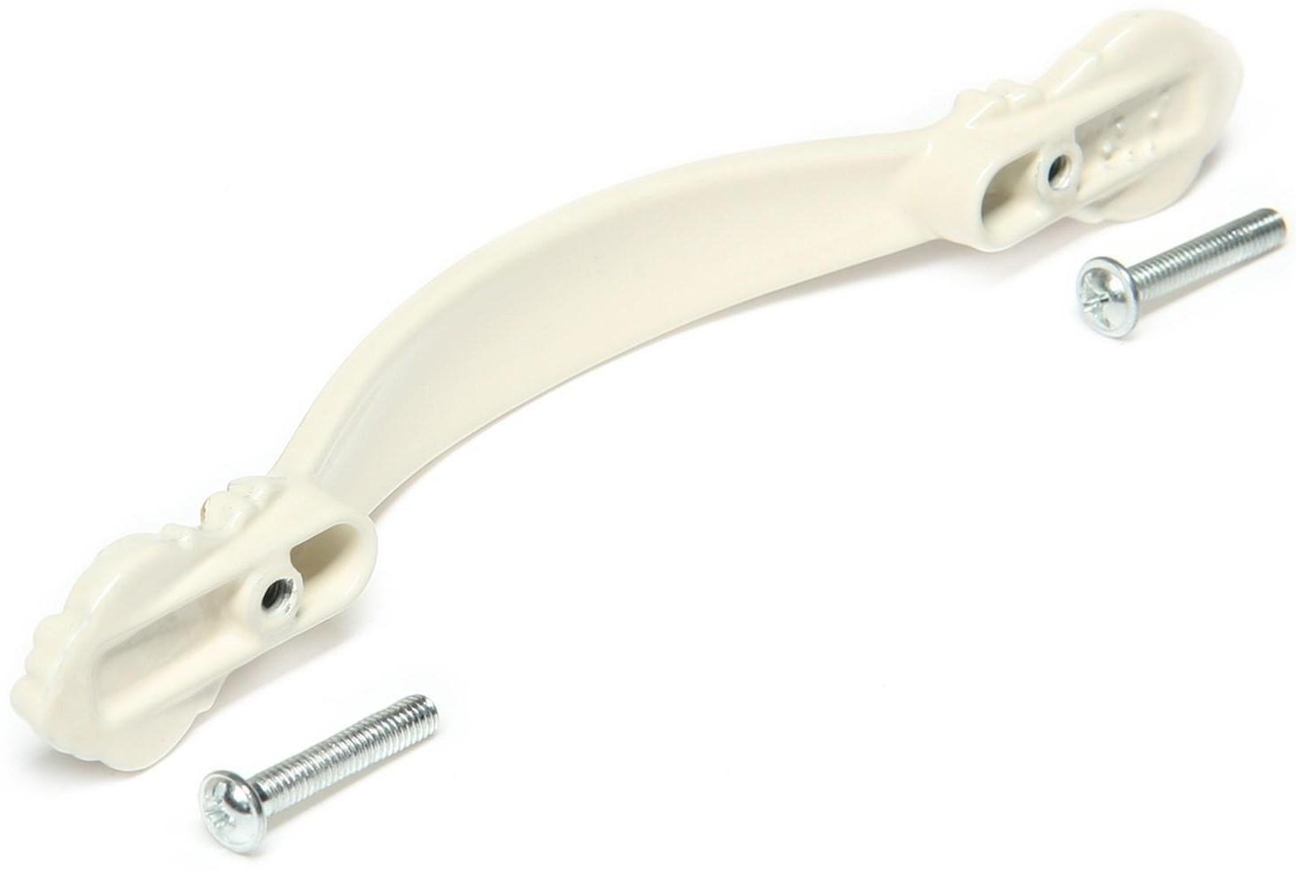 Ручка-скоба РС201, м/о 96 мм, белая, с золотой вставкой