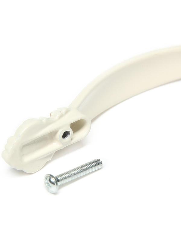 Ручка-скоба РС201, м/о 96 мм, белая, с золотой вставкой