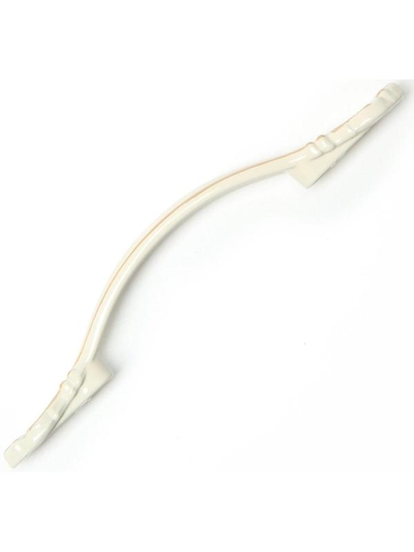 Ручка-скоба РС201, м/о 96 мм, белая, с золотой вставкой