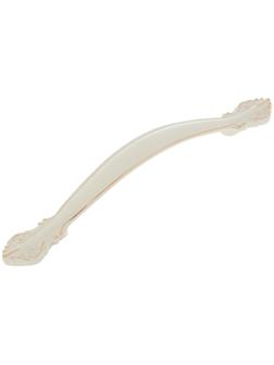 Ручка-скоба РС201, м/о 128 мм, белая, с золотой вставкой