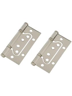 Петля-бабочка ТУНДРА, 100х70х2.0 мм, универсальная, без врезки, цвет матовый никель, 2 шт.