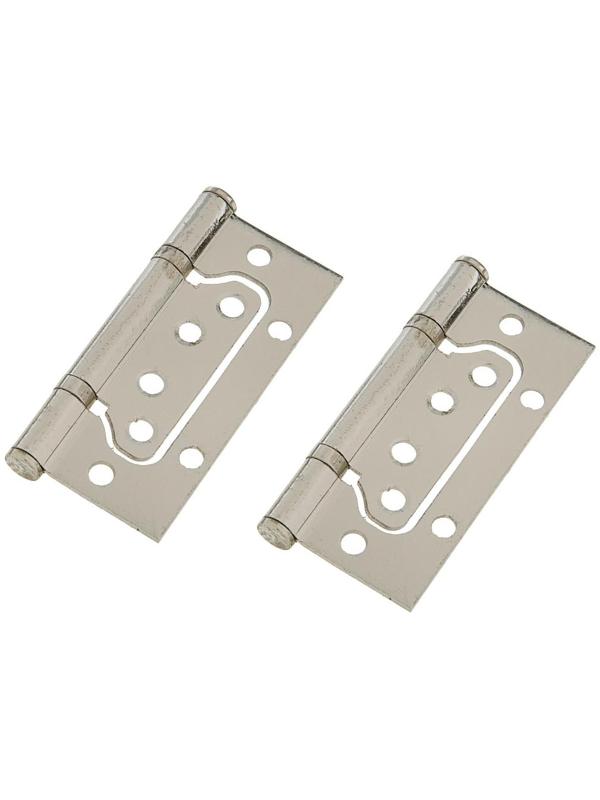 Петля-бабочка ТУНДРА, 100х70х2.0 мм, универсальная, без врезки, цвет матовый никель, 2 шт.