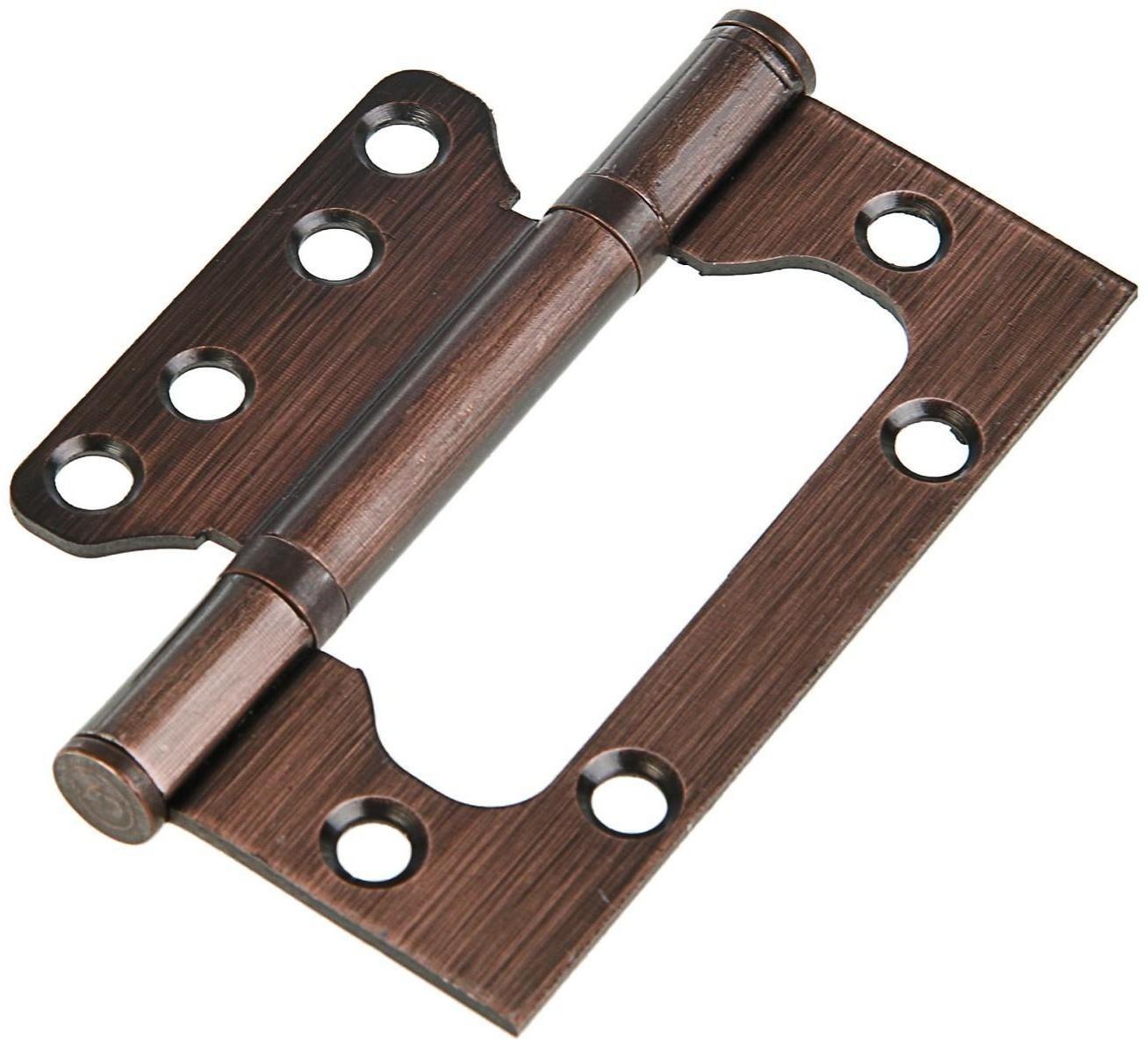 Петля-бабочка ТУНДРА, 100х70х2.0 мм, универсальная, без врезки, цвет медь, 2 шт.