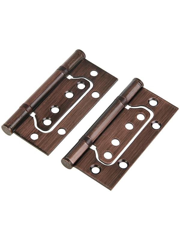 Петля-бабочка ТУНДРА, 100х70х2.0 мм, универсальная, без врезки, цвет медь, 2 шт.