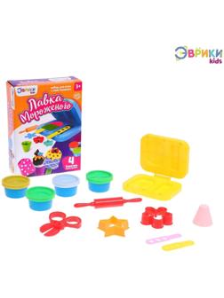 Набор для игры с пластилином «Лавка мороженого», 4 баночки пластилина