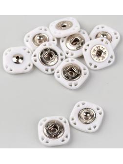 Кнопки пришивные декоративные, 15 × 15 мм, 5 шт, цвет белый