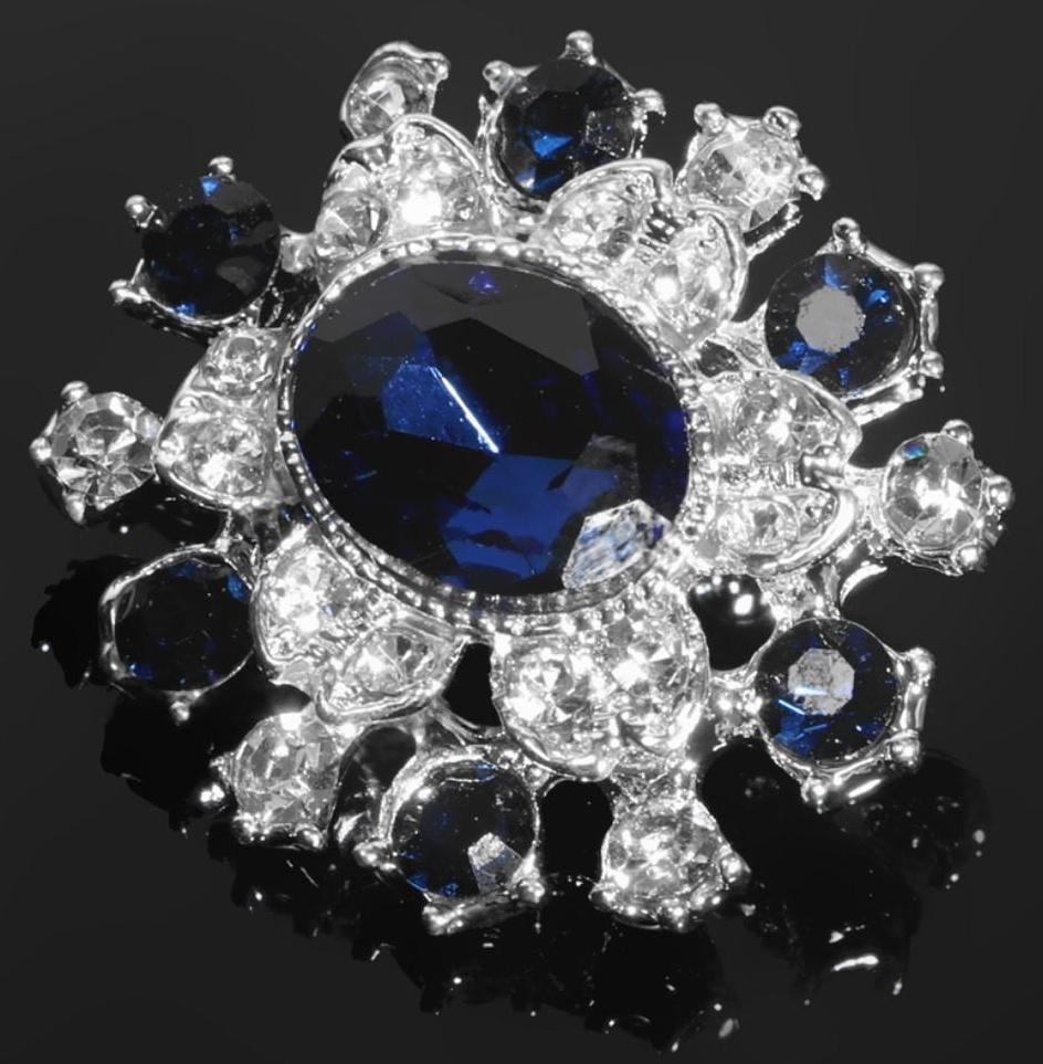 Пуговица декоративная, 22 × 20 мм, цвет синий