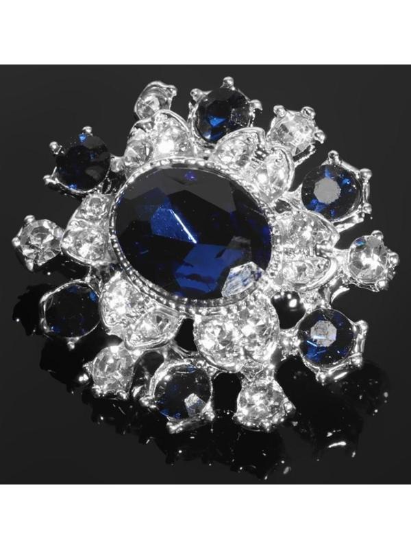 Пуговица декоративная, 22 × 20 мм, цвет синий